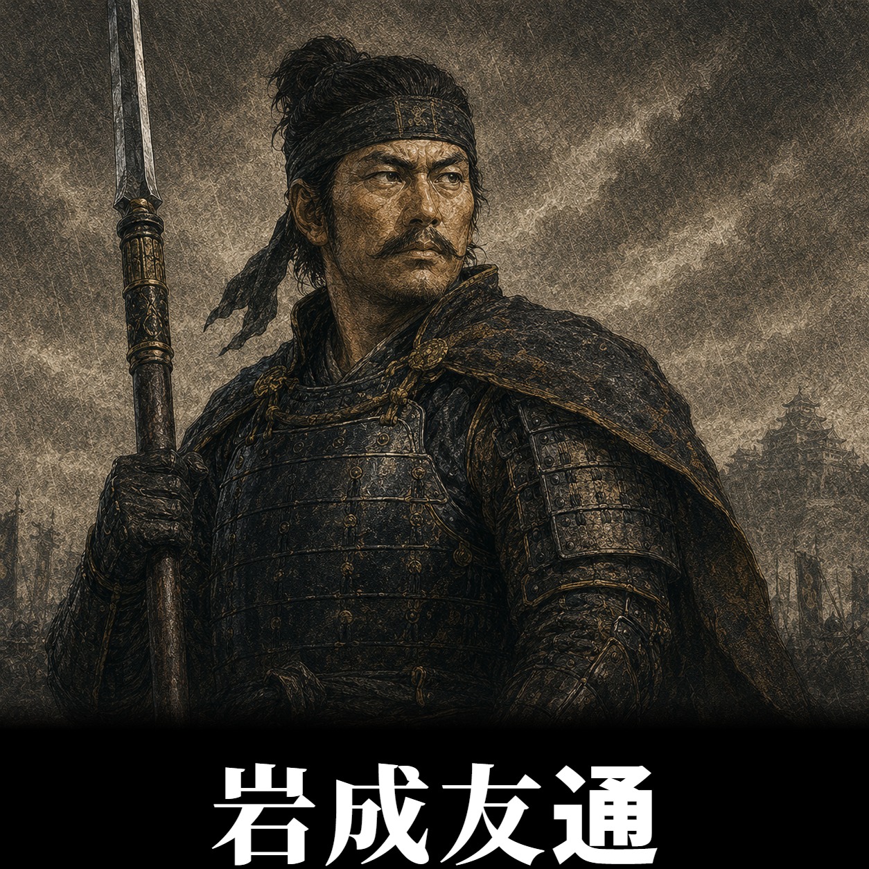 岩成友通の肖像イラスト