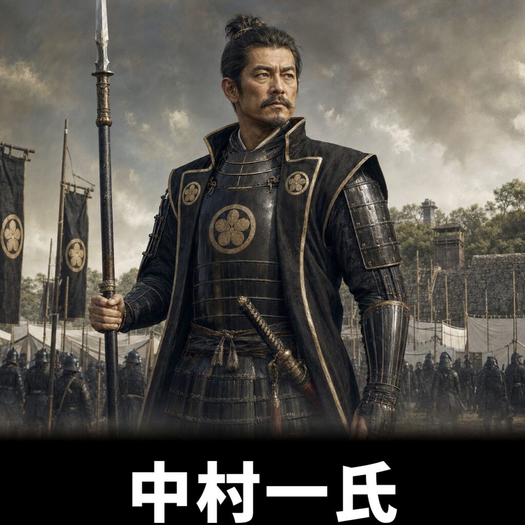 中村一氏の肖像イラスト