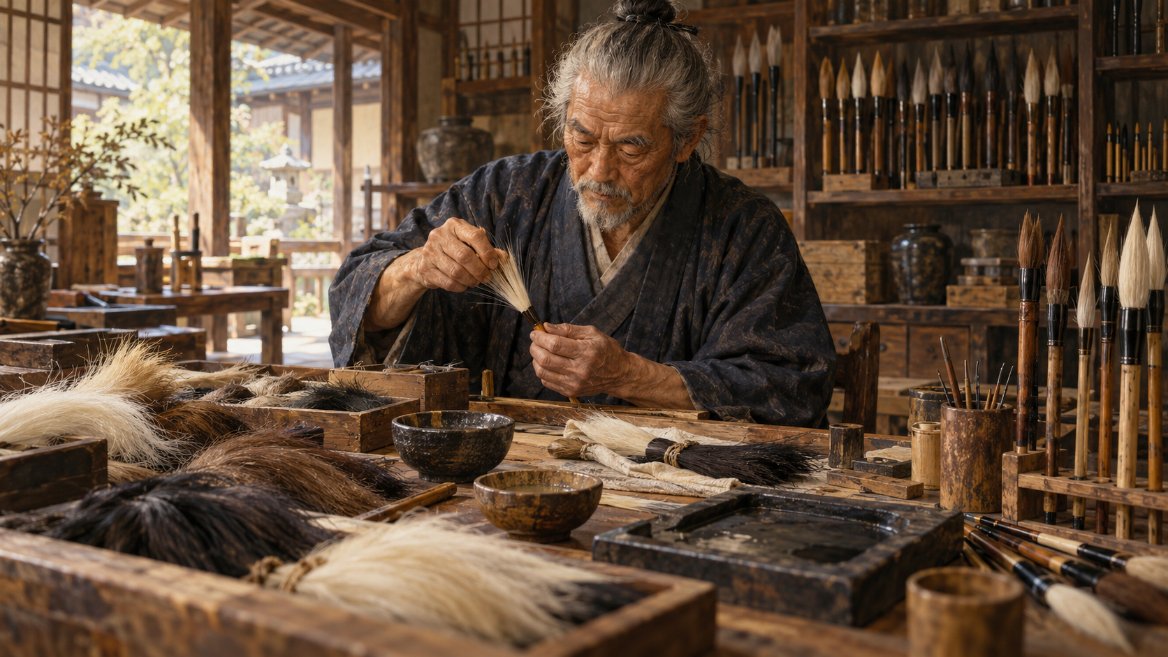 奈良筆の工房・筆づくりの筆匠