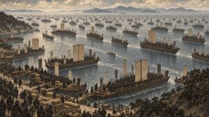 四国攻め・渡海準備の大船団