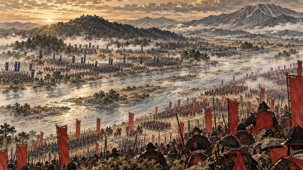 姉川の戦いの布陣のイラスト