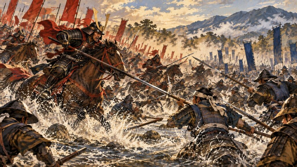 姉川の戦いの激戦のイラスト