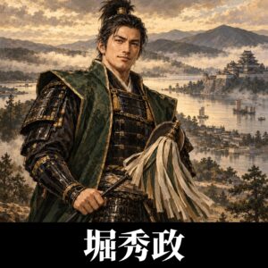 堀秀政のイラスト（イメージ）