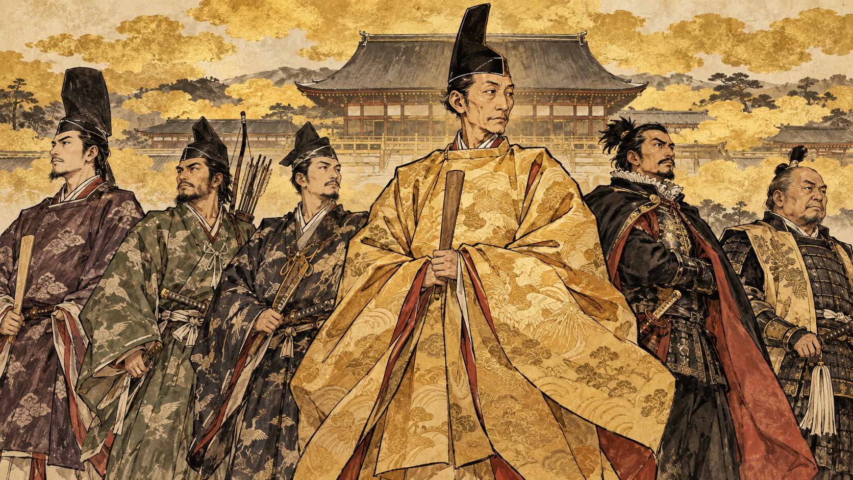 時代を超えて並ぶ天下人たち(イメージ)