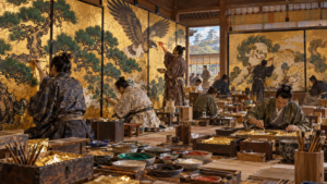 安土桃山の絵師の工房・金碧障壁画の制作