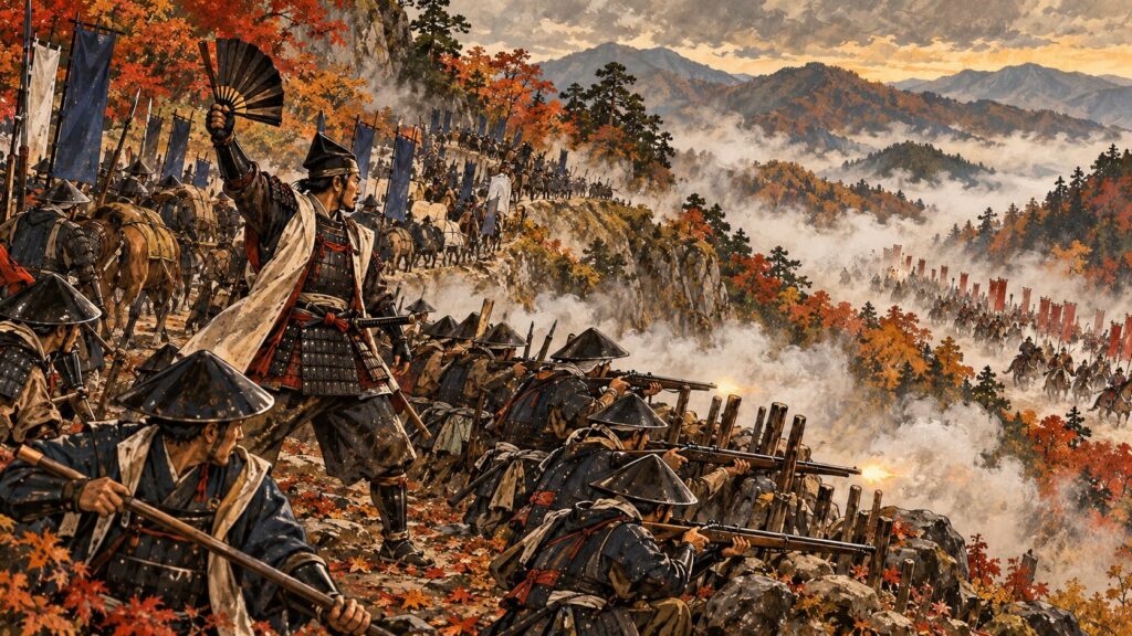 上杉軍の撤退戦のイラスト