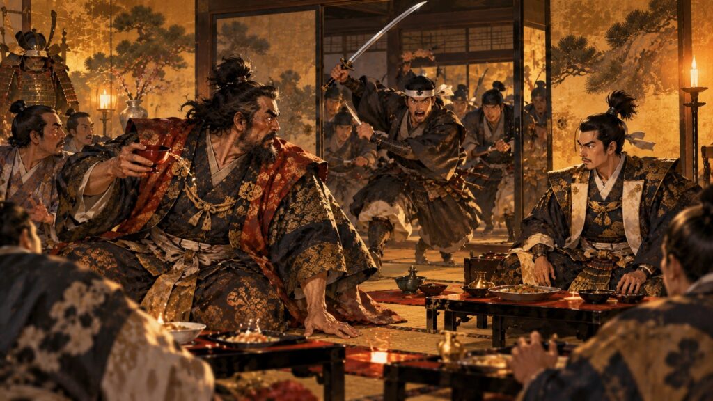 中津城の酒宴での謀殺