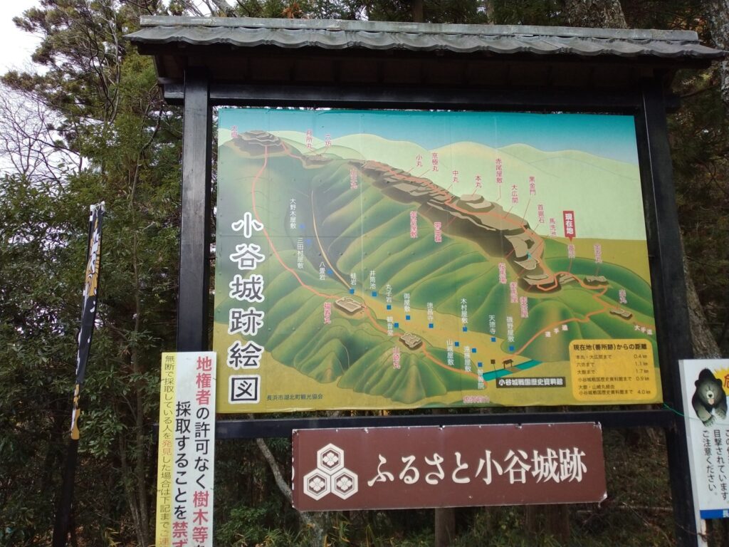 小谷城跡絵図の看板
